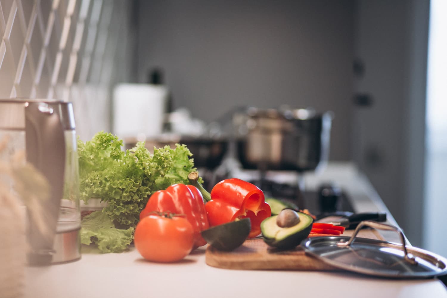 Kitchen with vegetables